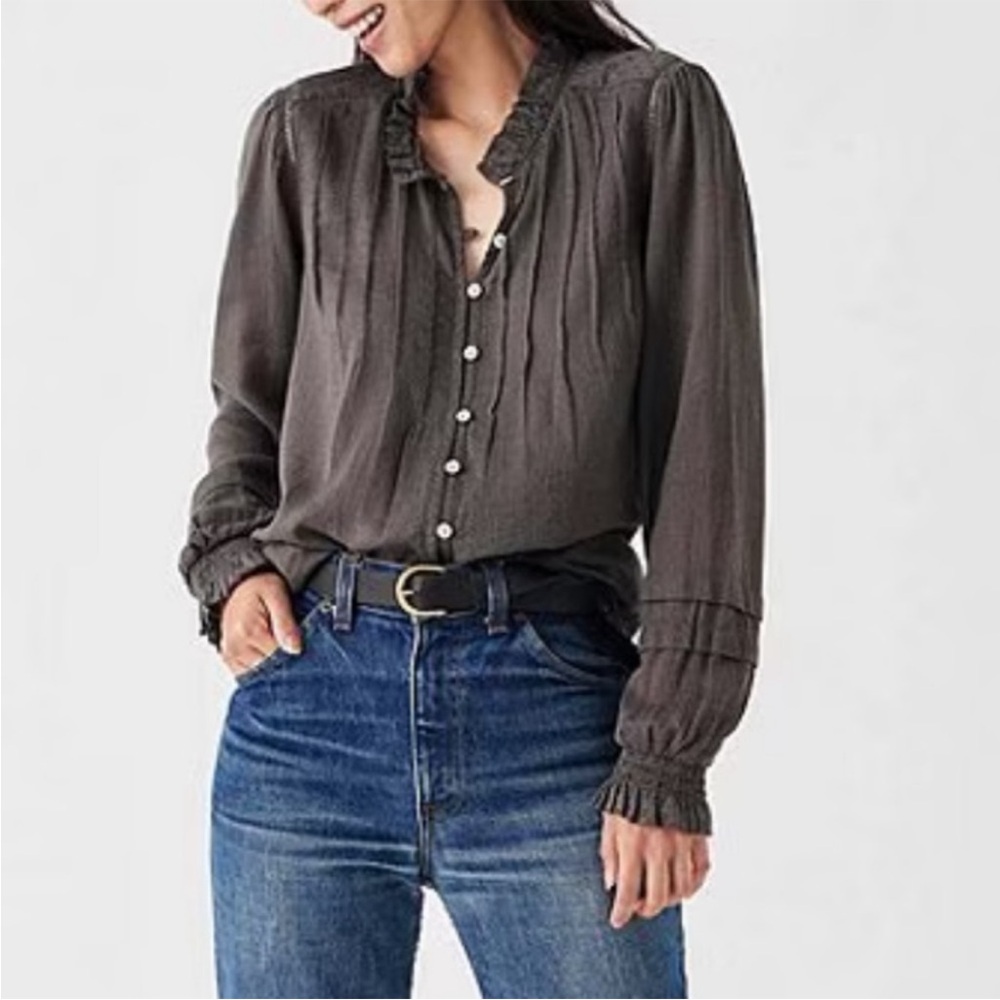 Faherty Dark Gray Button Down Shirt - image 1